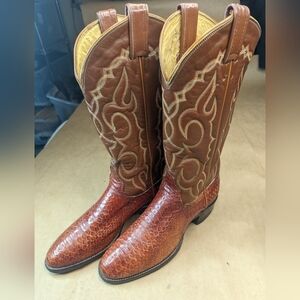 Tony Lama Black Label women's sz 6.5B Exotic Genuine Brown Ostrich Leg classic W